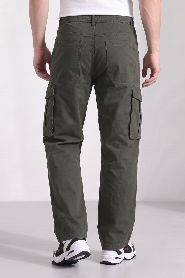 Green 6 Pocket Tactical Cargo Pants Comfortable Casual Trousers