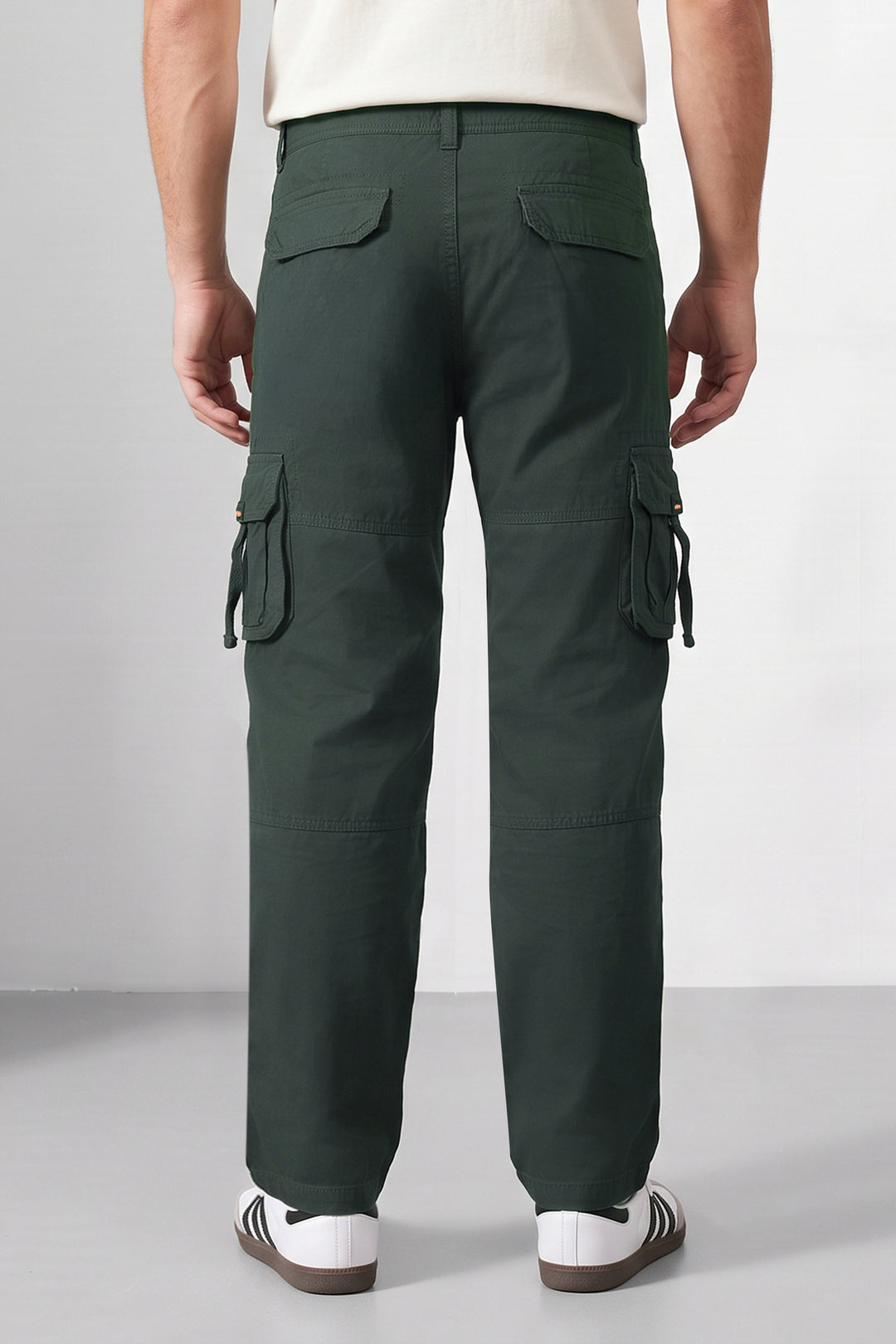 Olive Green 6 Pocket Tactical Cargo Pants Comfortable Casual Trousers