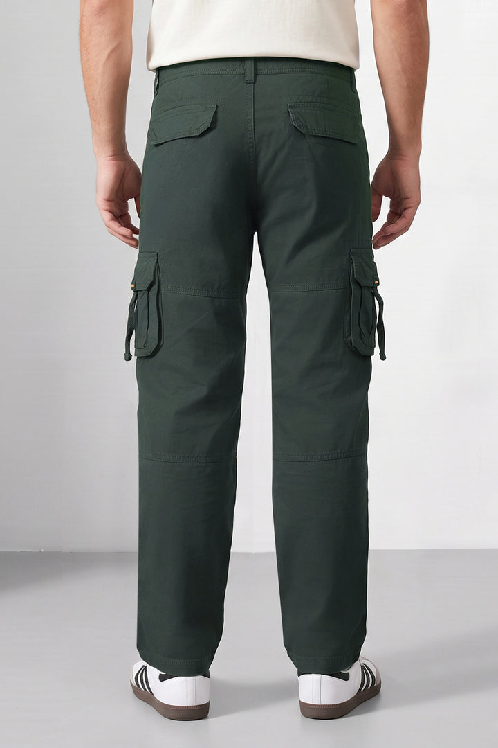 Olive Green 6 Pocket Tactical Cargo Pants Comfortable Casual Trousers