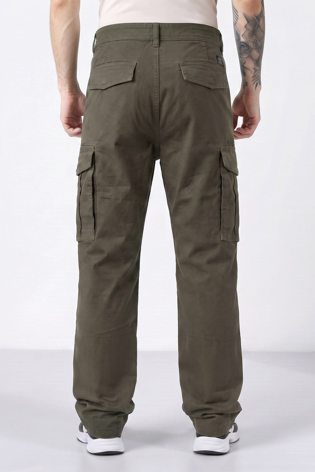 Olive Green Cotton 6 Pocket Cargo Pant