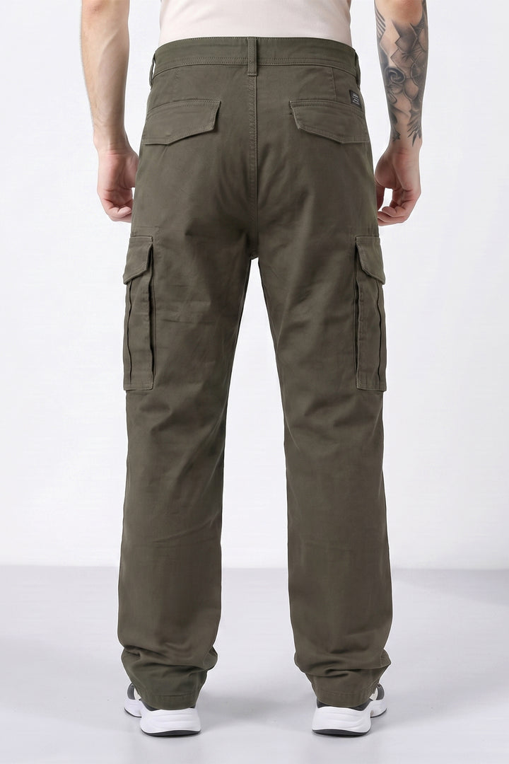 Olive Green Cotton 6 Pocket Cargo Pant
