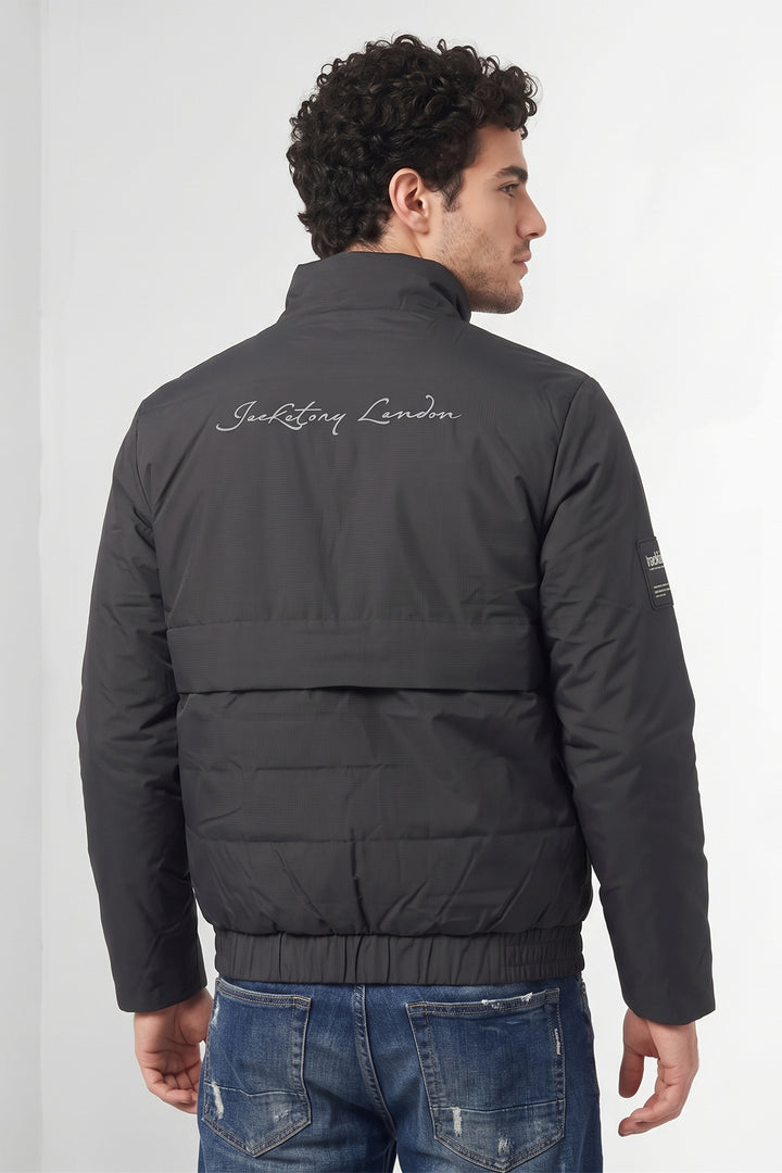 Black Hooded Padded Winter Jacket
