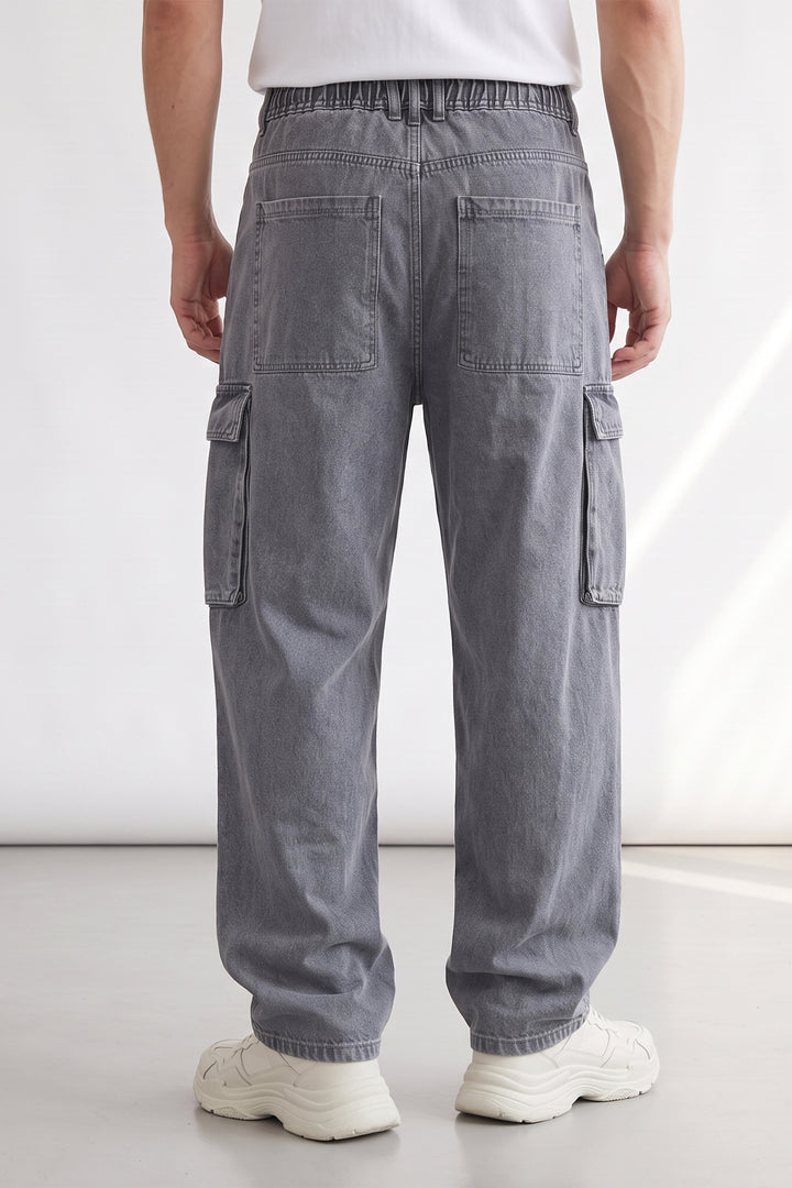 Blue Utility 6 Pocket Cargo Pants
