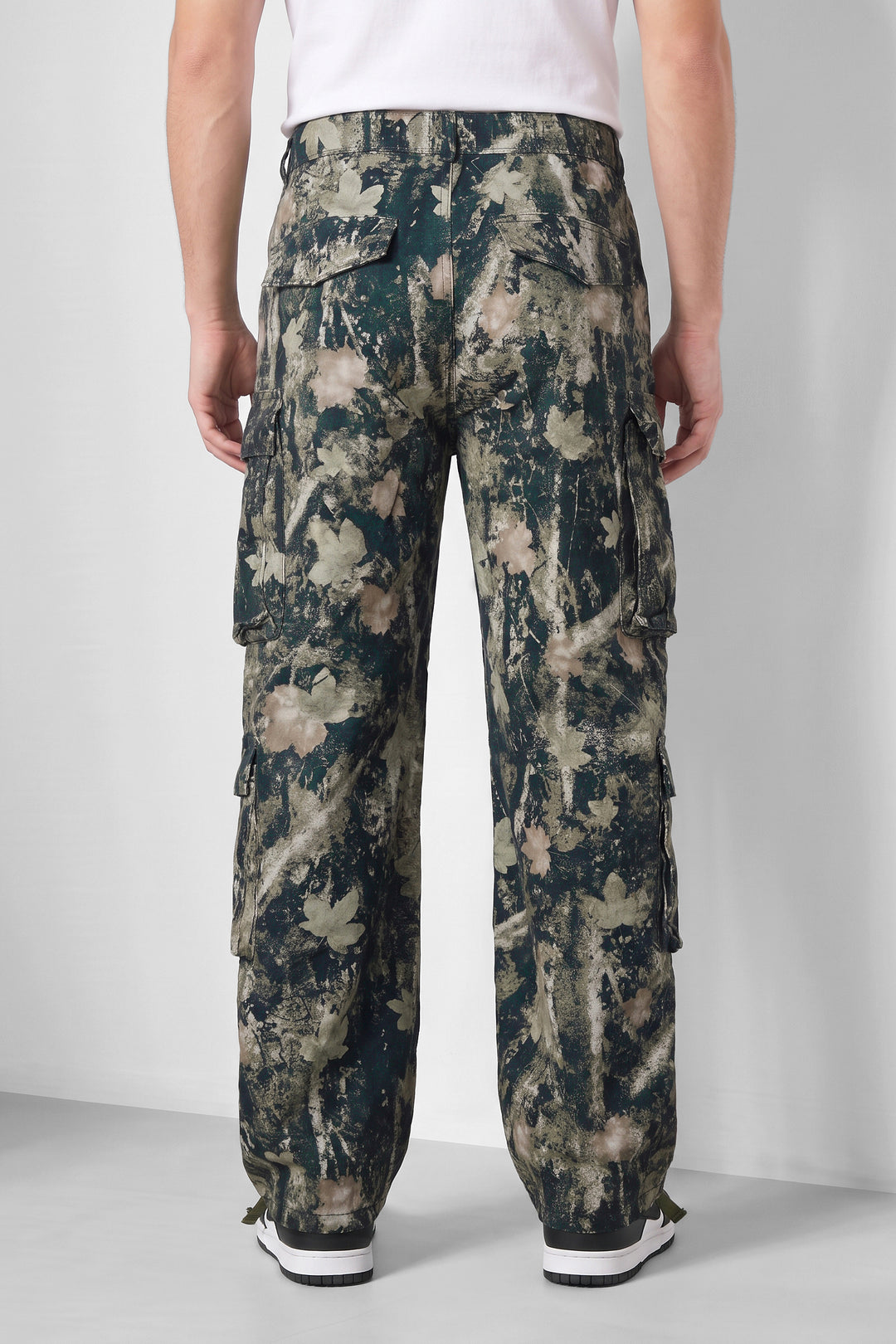 Green & Beige Camouflage 8-Pocket Cargo Trousers