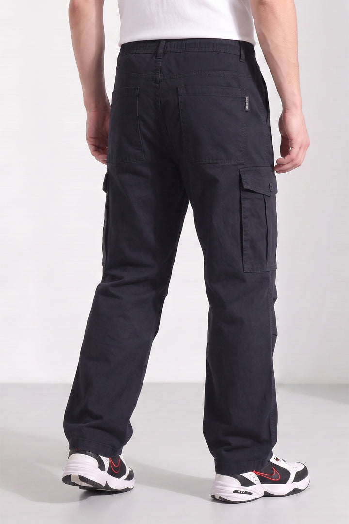 Black 6 Pocket Tactical Cargo Pants Comfortable Casual Trousers
