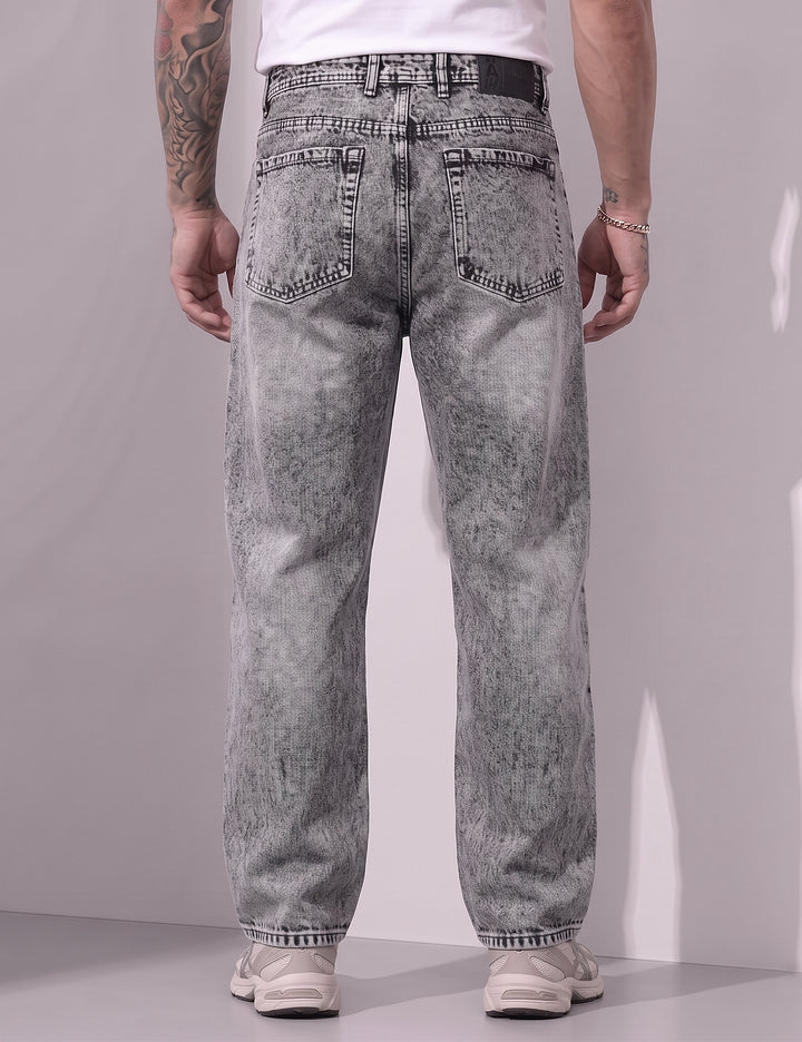 Grey Color Regular Fit Denim Pant