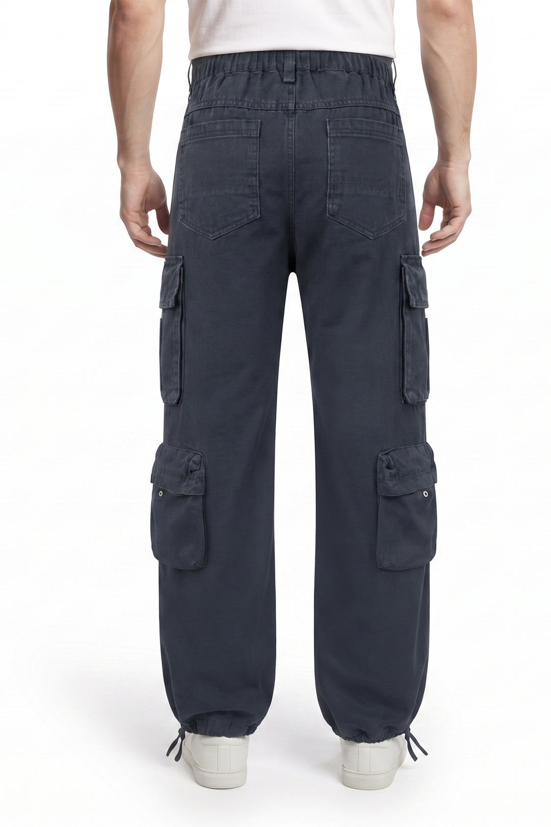 Gritstones Men's Black Utility 10 Pocket Cargo Pants