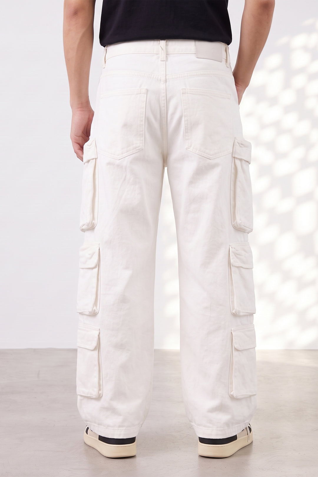 White 10 Pocket Cotton Cargo Pant