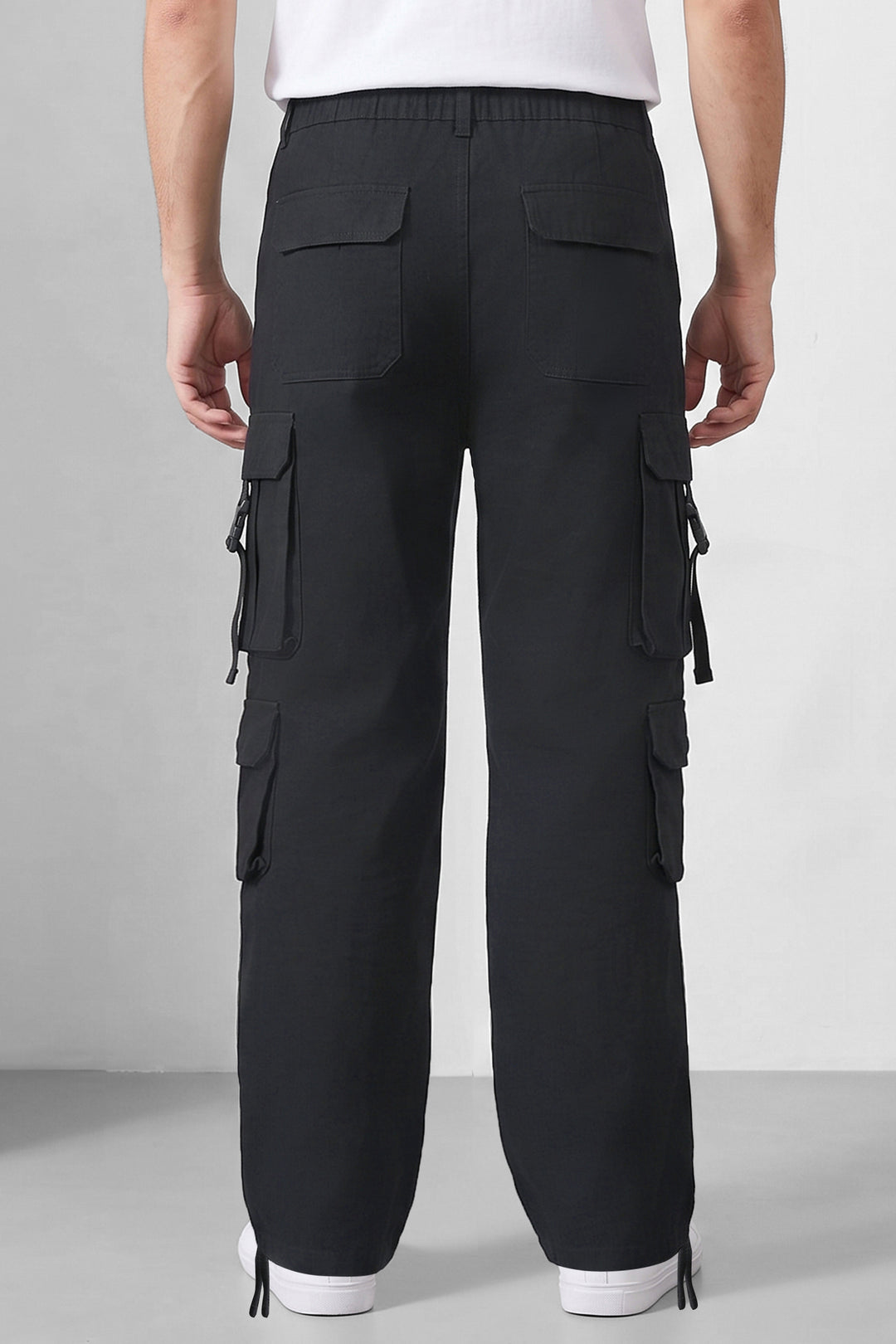 Black Multi Mens 8 Pocket Cargo Pants
