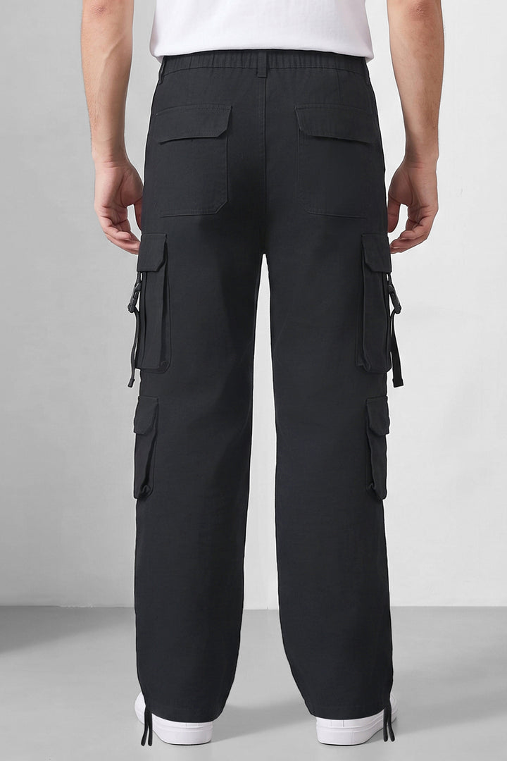 Black Multi Mens 8 Pocket Cargo Pants