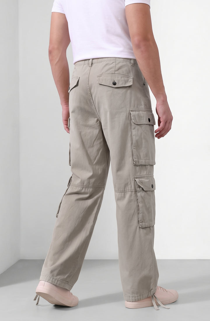 Light Grey 8 Pocket Cotton Cargo Pant