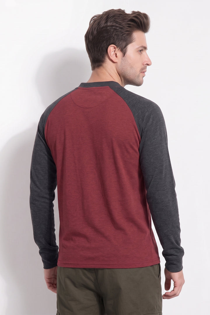 Raglan ColorBlocked Henley T-Shirt