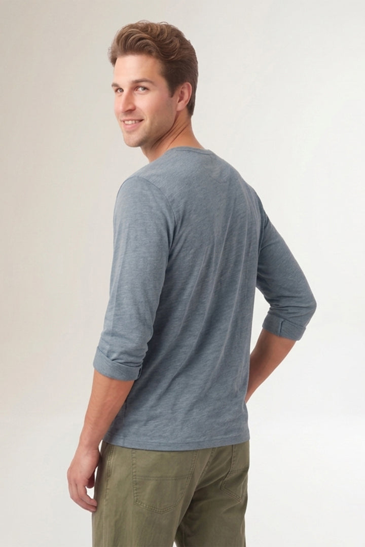 Open Neck Henley T-Shirt
