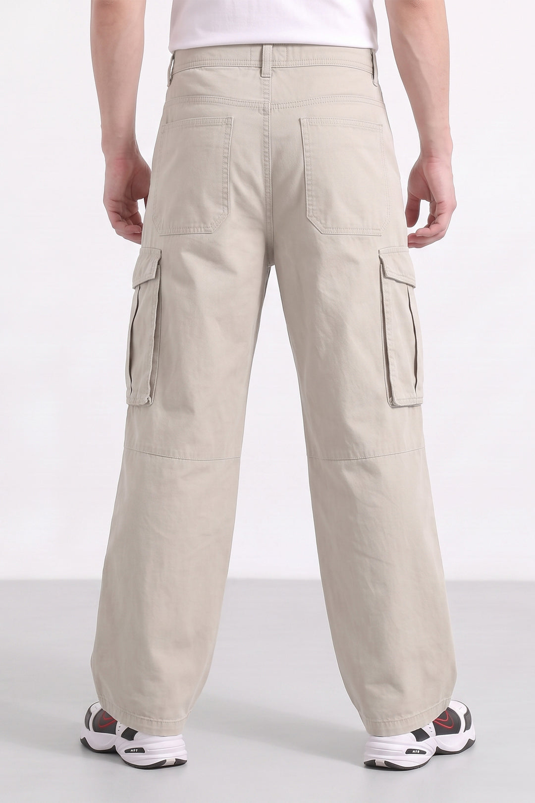 Dark Cream 6 Pocket Tactical Cargo Pants Comfortable Casual Trousers