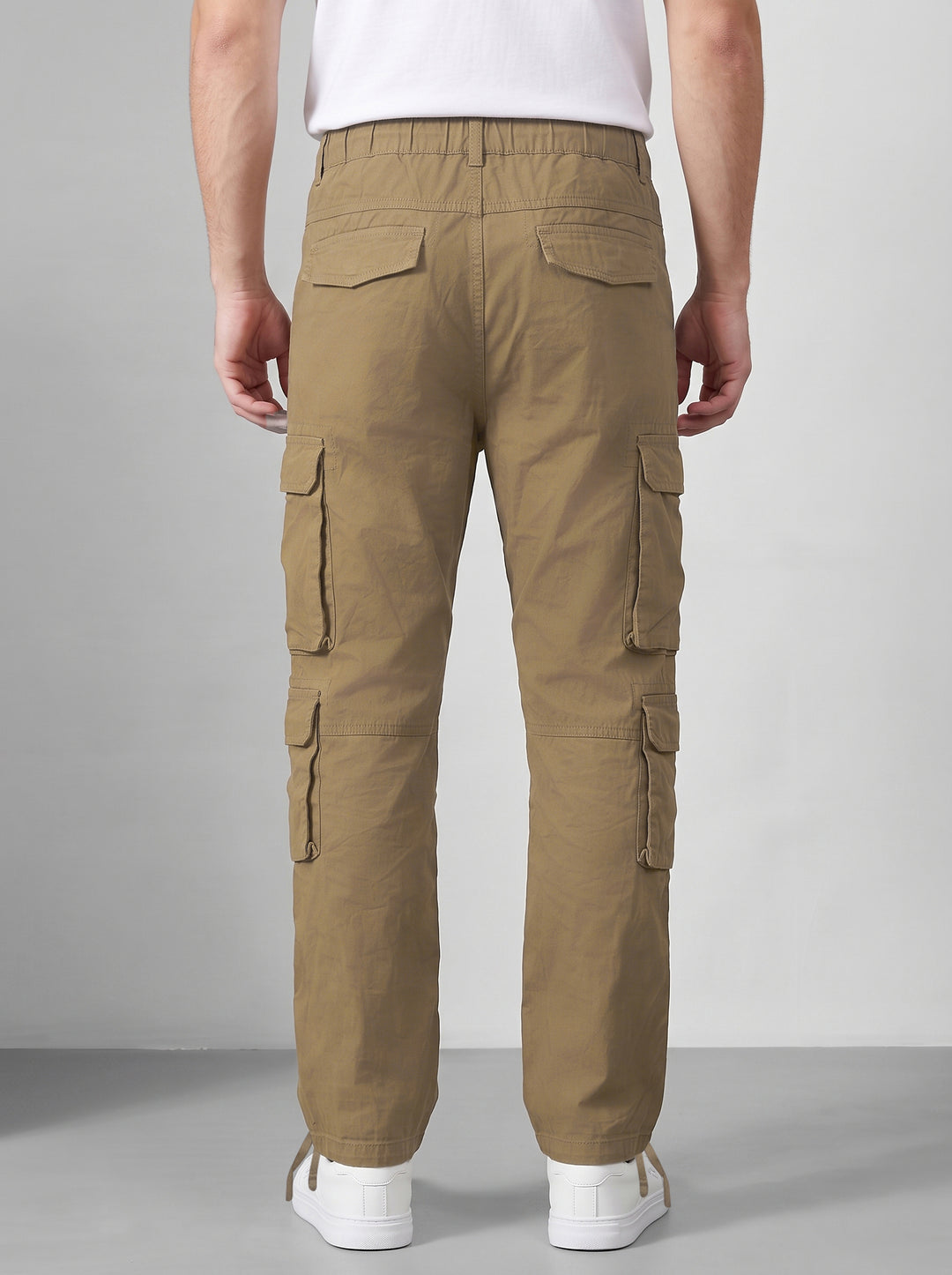 Brown Multi Mens 8 Pocket Cargo Pants