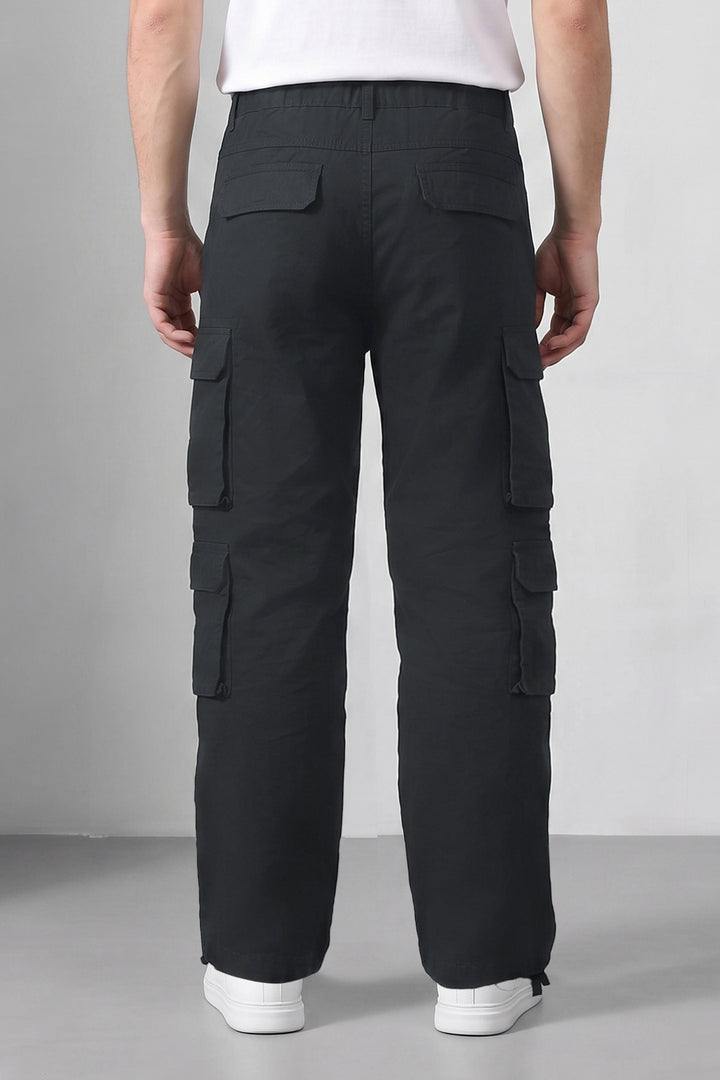 Black Multi Mens 8 Pocket Cargo Pants
