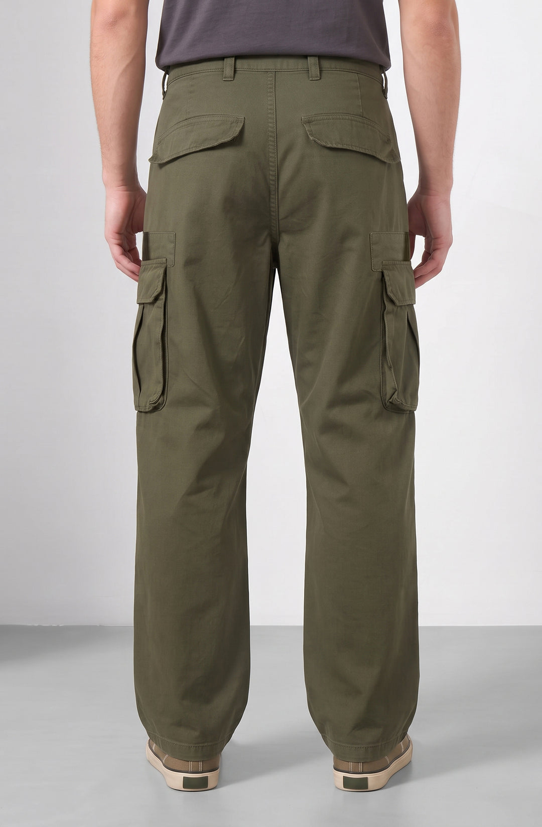 Olive 6 Pocket Cotton Cargo Pant