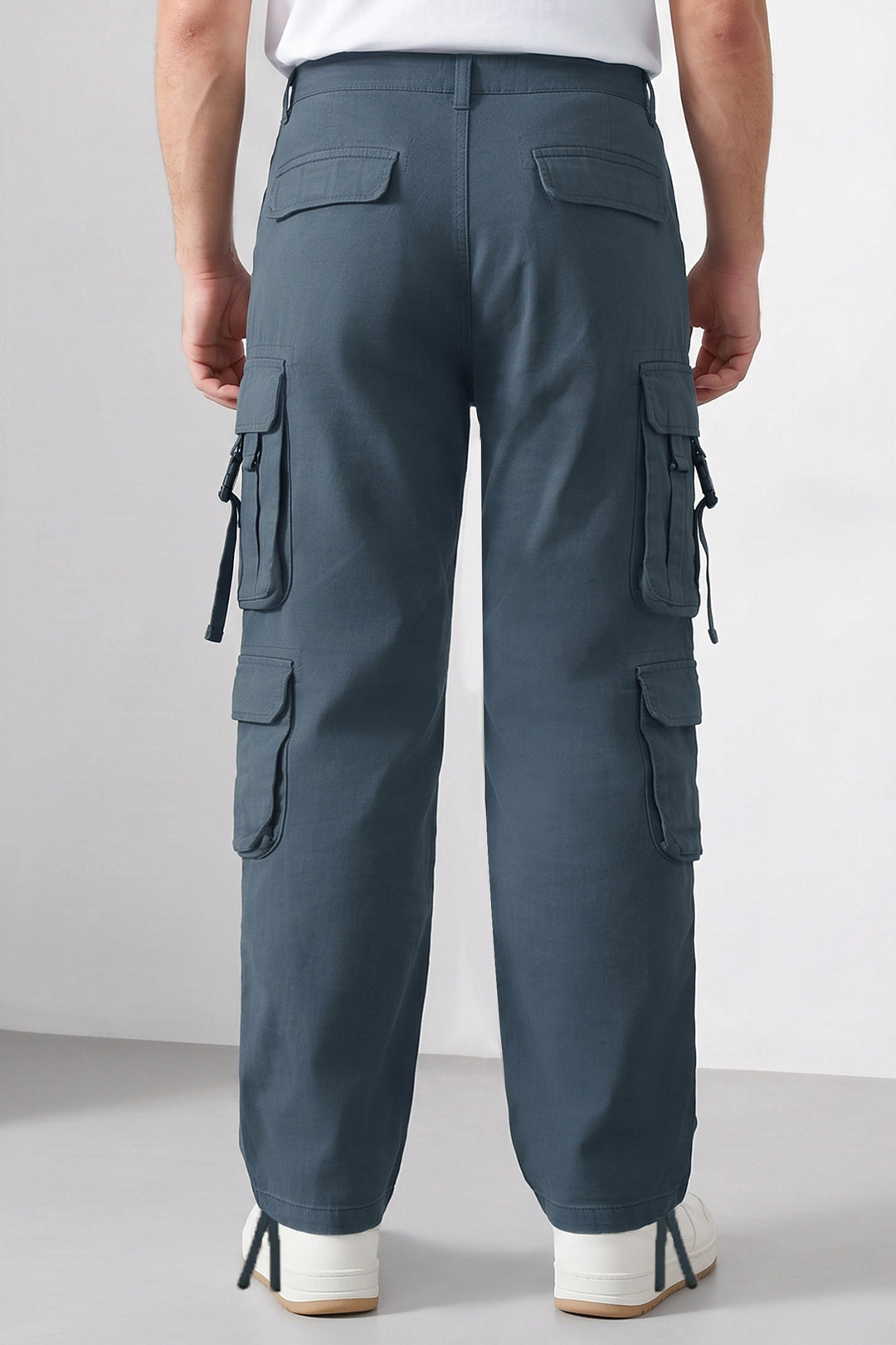 Dark Grey Multi Mens 8 Pocket Cargo Pants