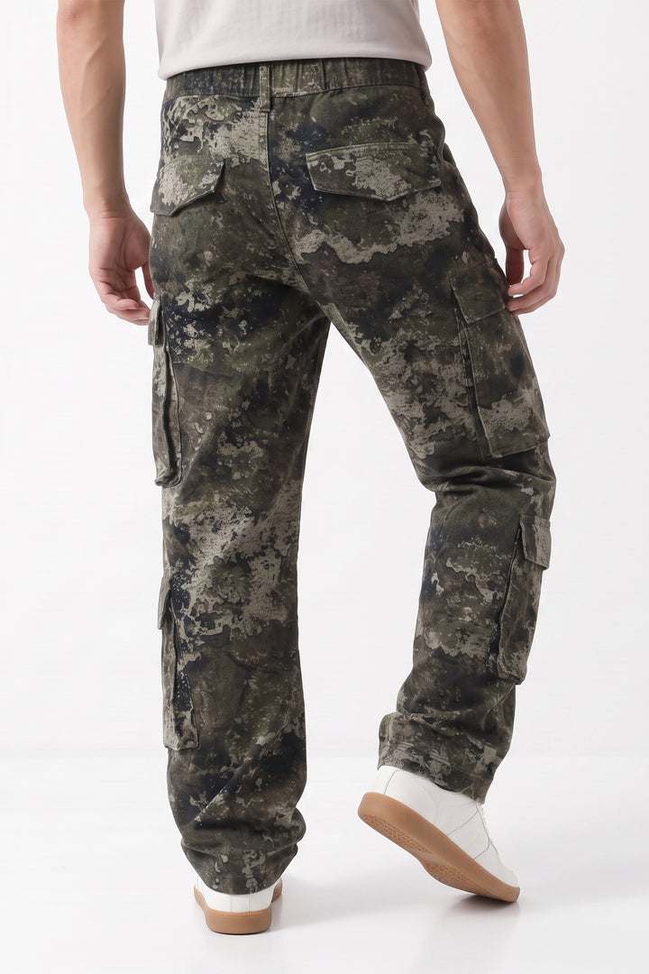 Green 8 Pocket Camouflage Cargo Pant