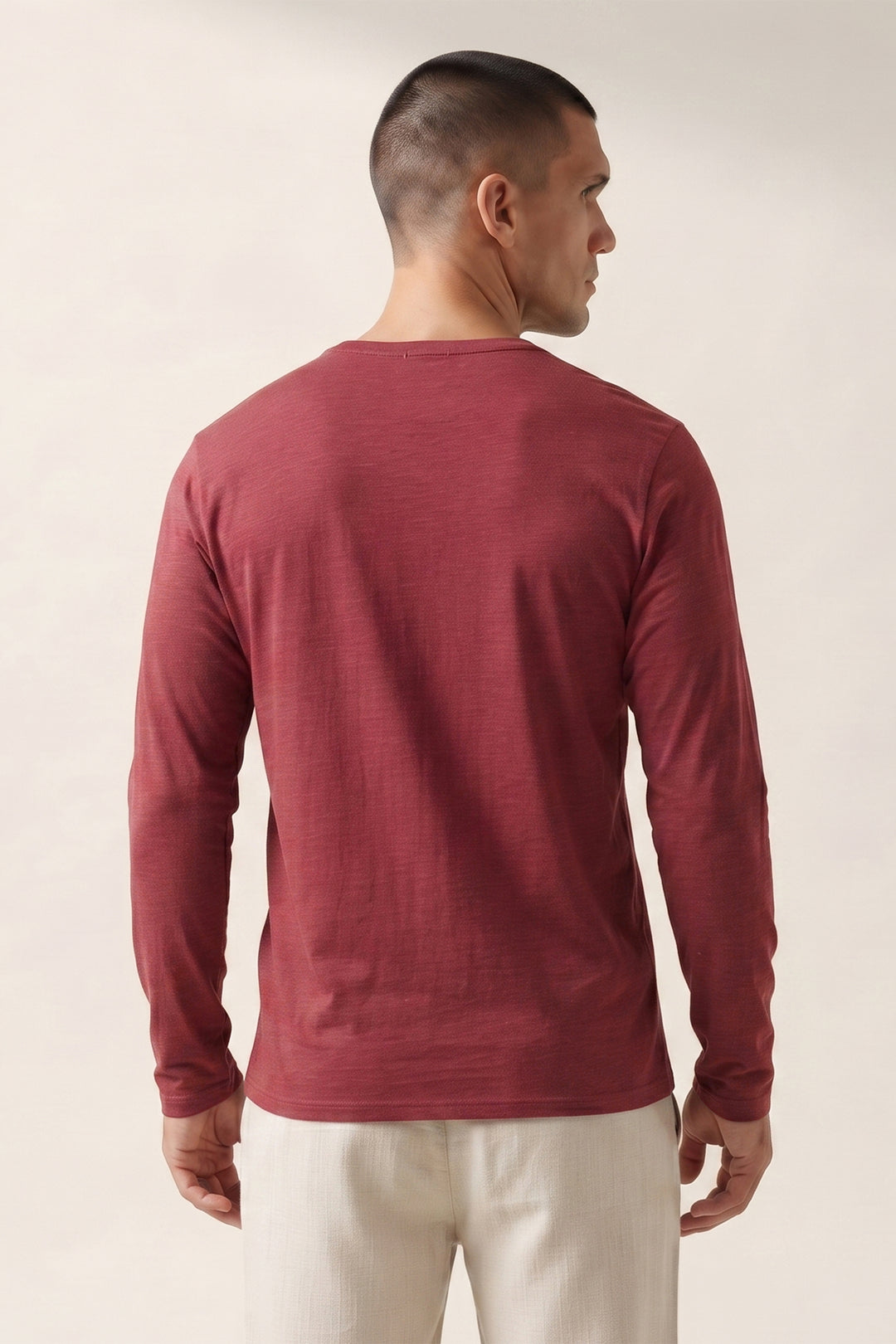 Full Sleeve Solid Henley T-Shirt