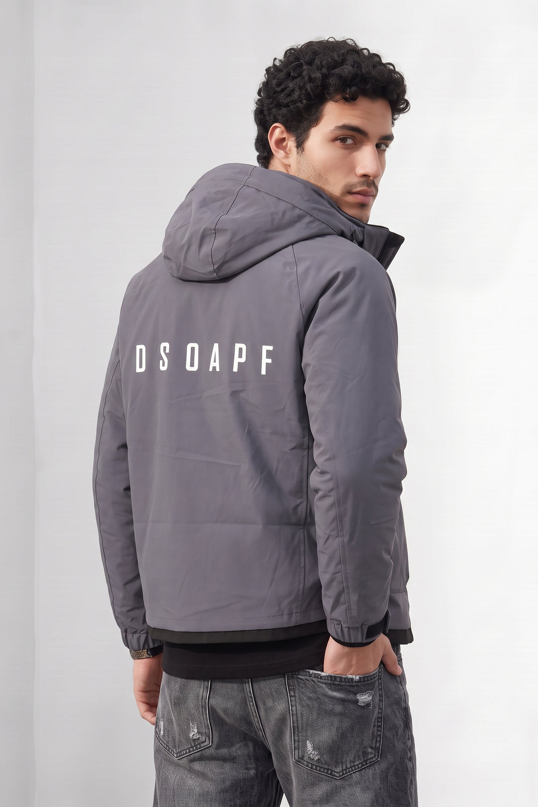 Light Purple Quilted Hooded Heavy Winter Jacket with Utility Pockets