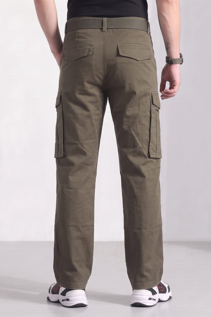 Dark Brown Cotton 6 Pocket Cargo Pant