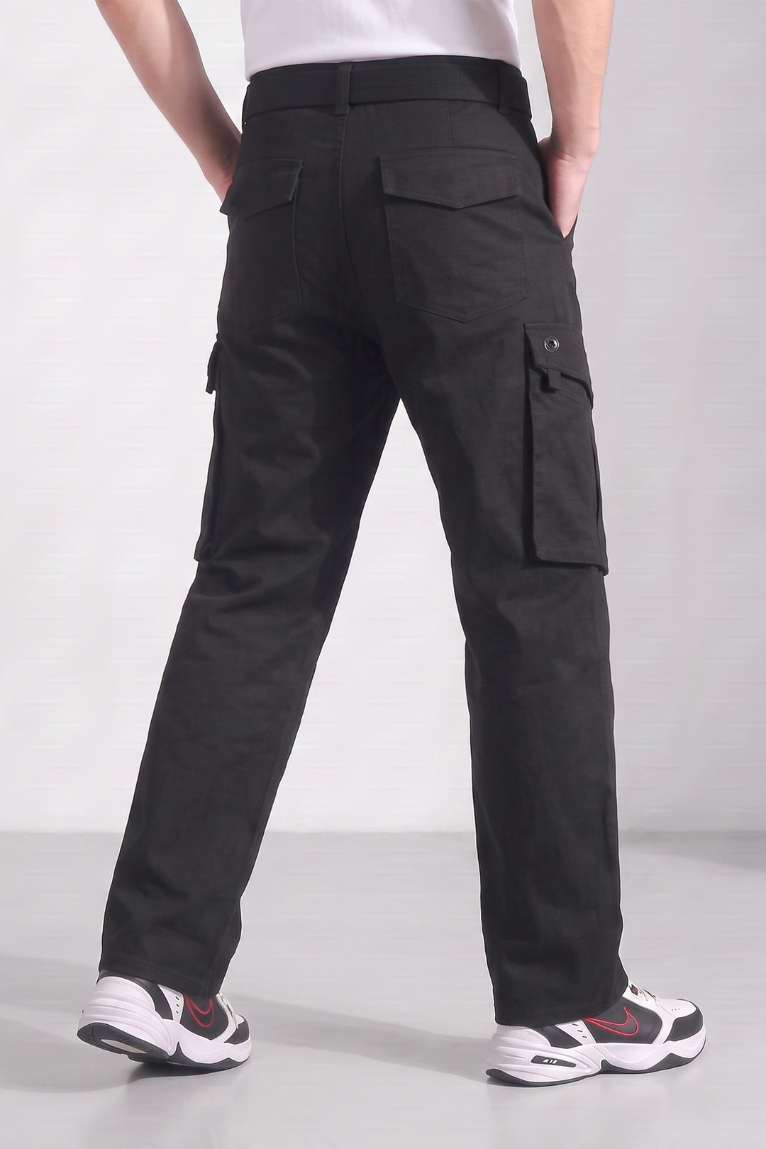 Black Cotton 6 Pocket Cargo Pant