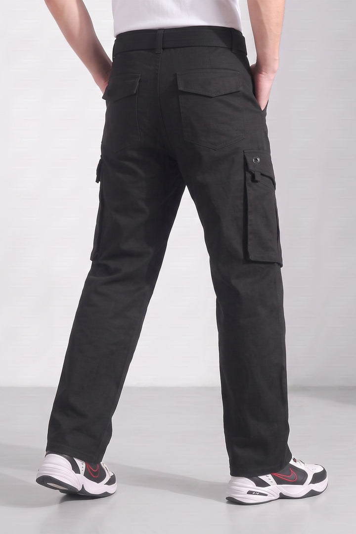 Black Cotton 6 Pocket Cargo Pant
