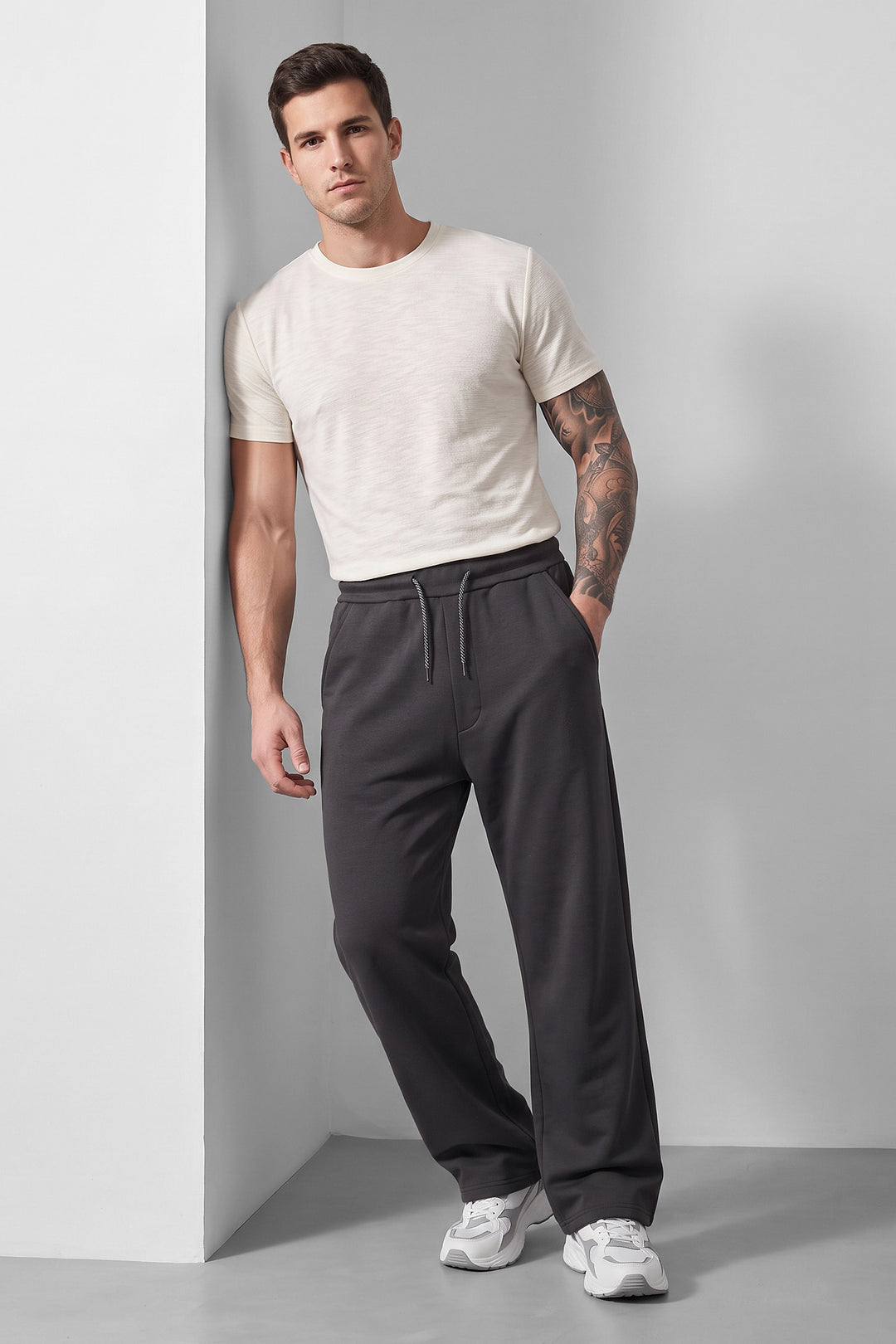Grey Streetwear Essential Joggers