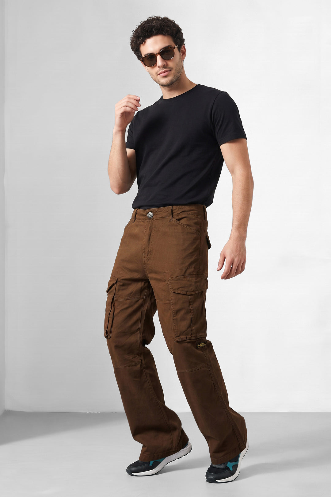 Dark Brown Premium Utility Cargo Trousers with 6-Pocket Design