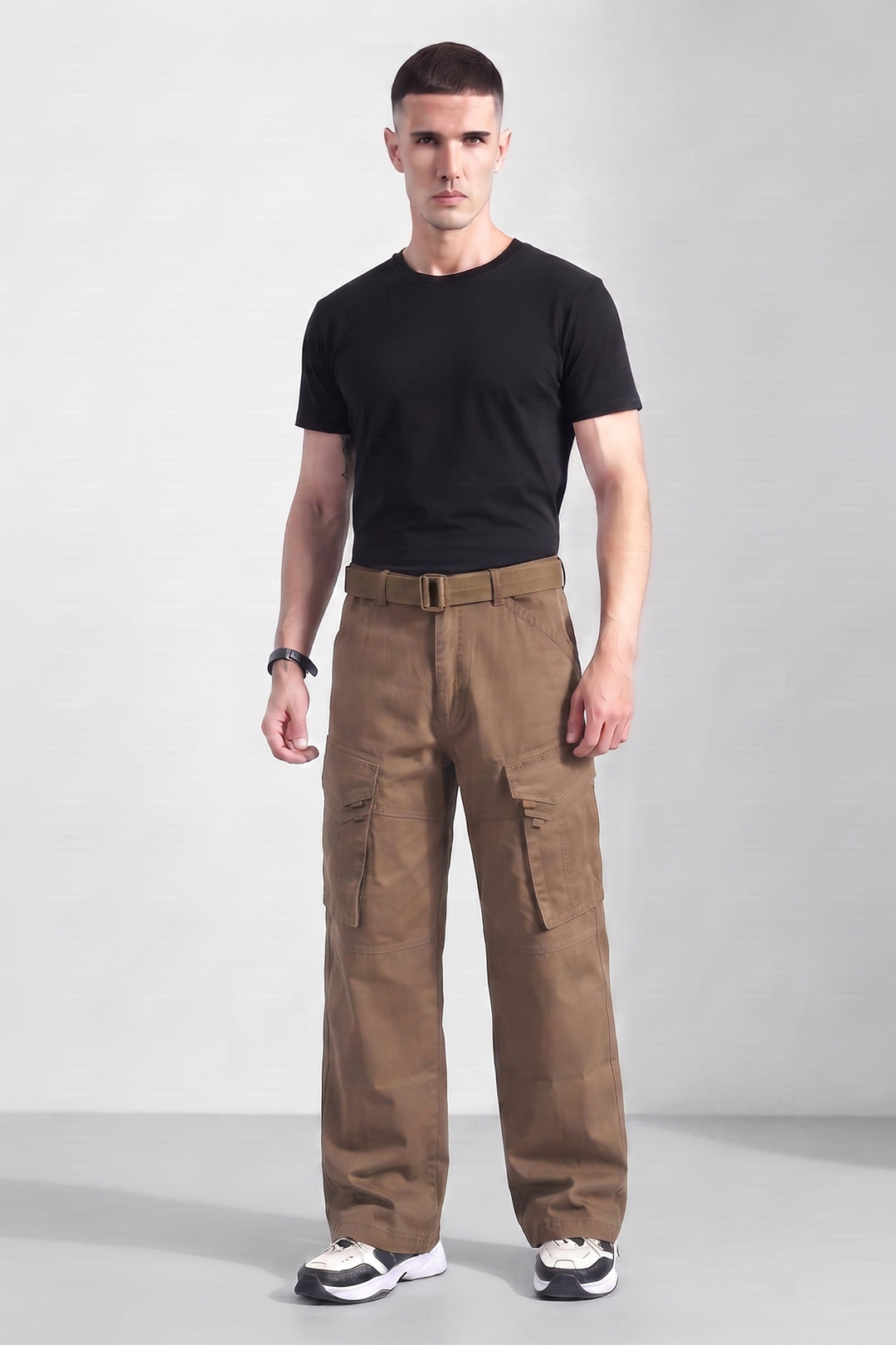 Brown Cotton 6 Pocket Cargo Pant