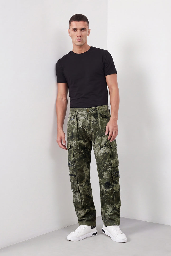 Multi 8 Pocket Military Style Camouflage Cargo Pants for Men