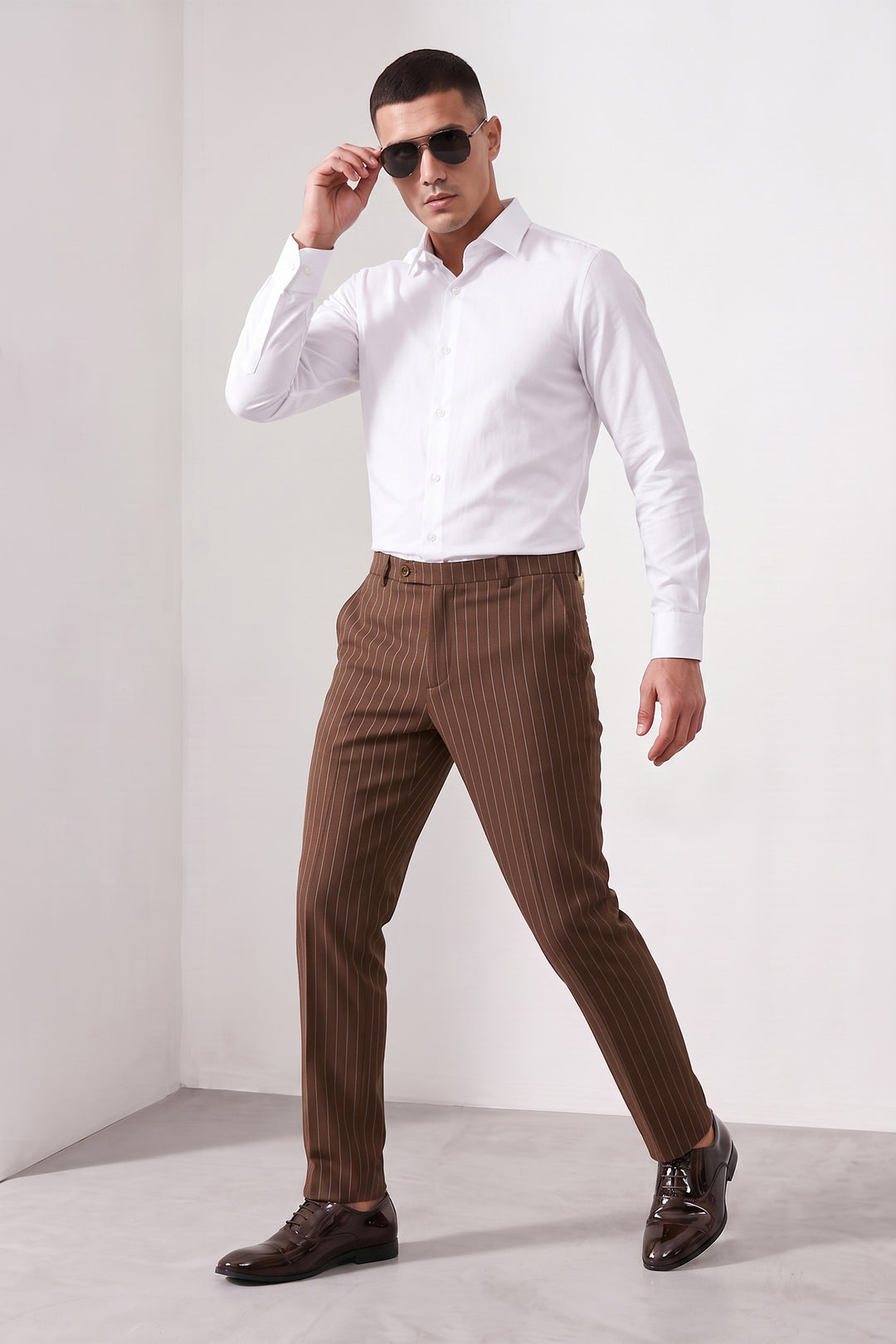 Men Striped Formal Kanso Trousers