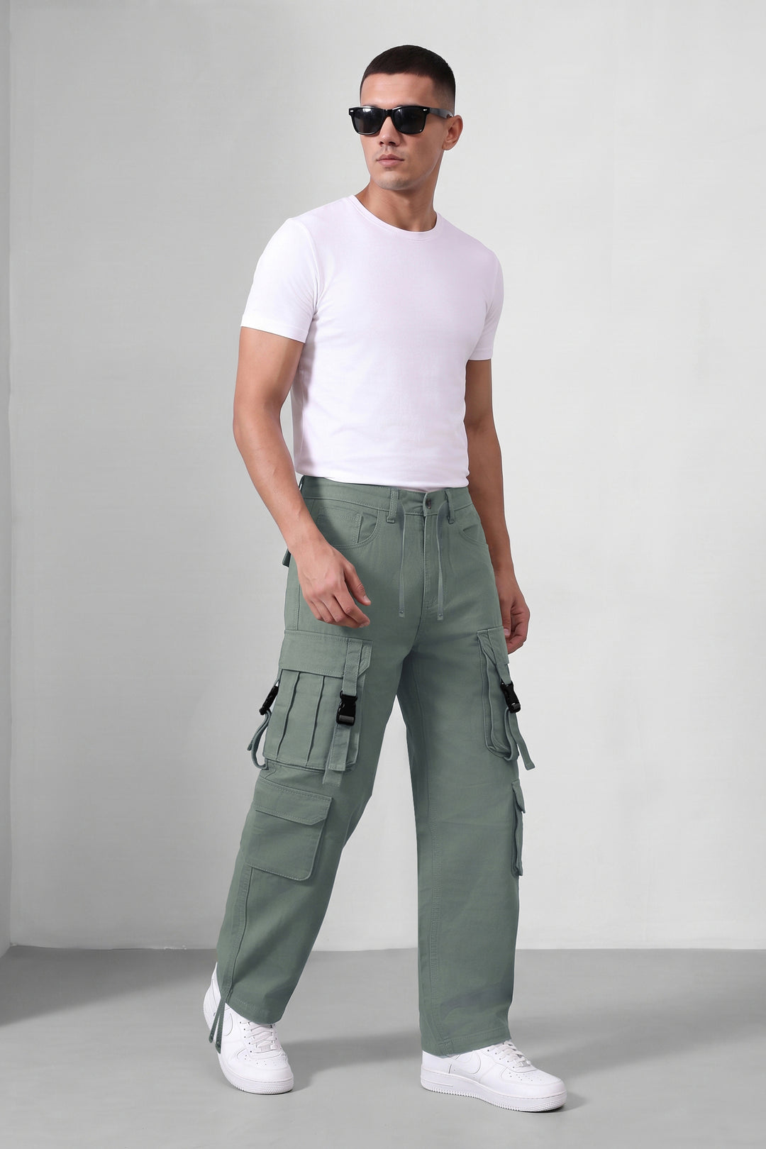 Pista Green Multi Mens 8 Pocket Cargo Pants