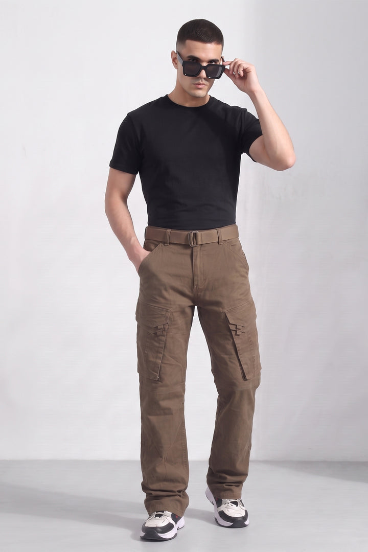 Brown Cotton 6 Pocket Cargo Pant