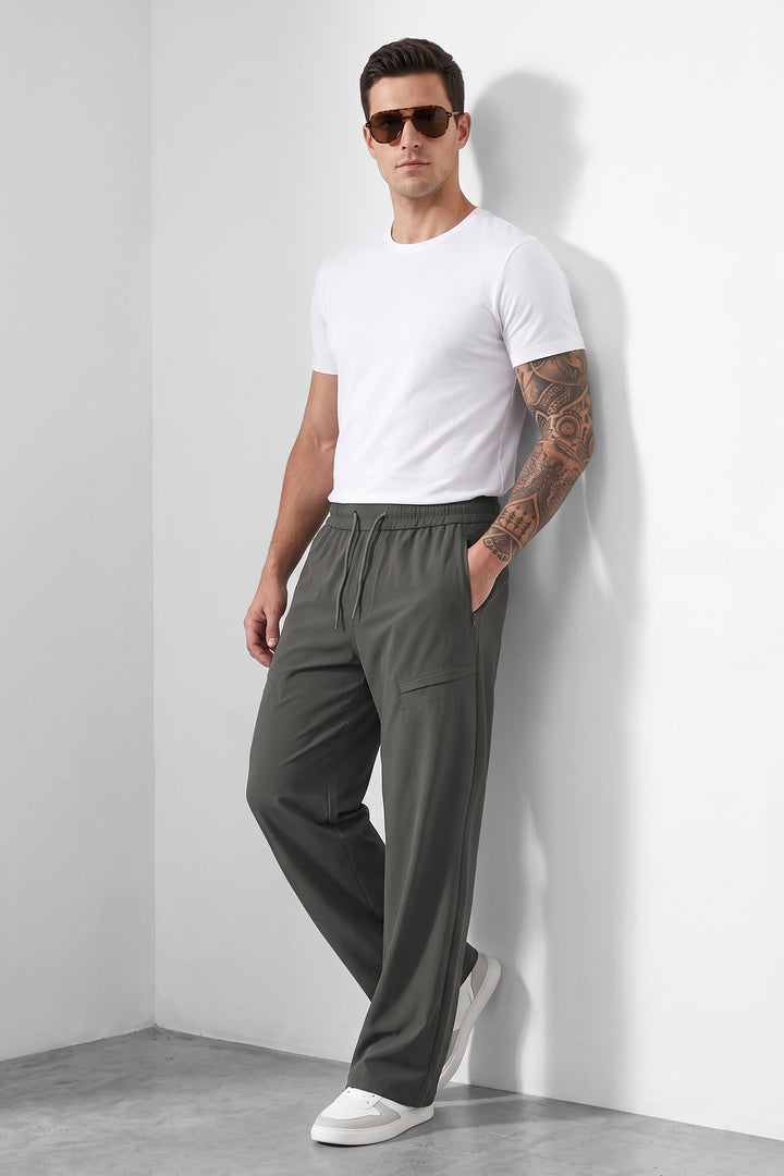 Dark Green Sculpted Fit Contemporary Sweatpants