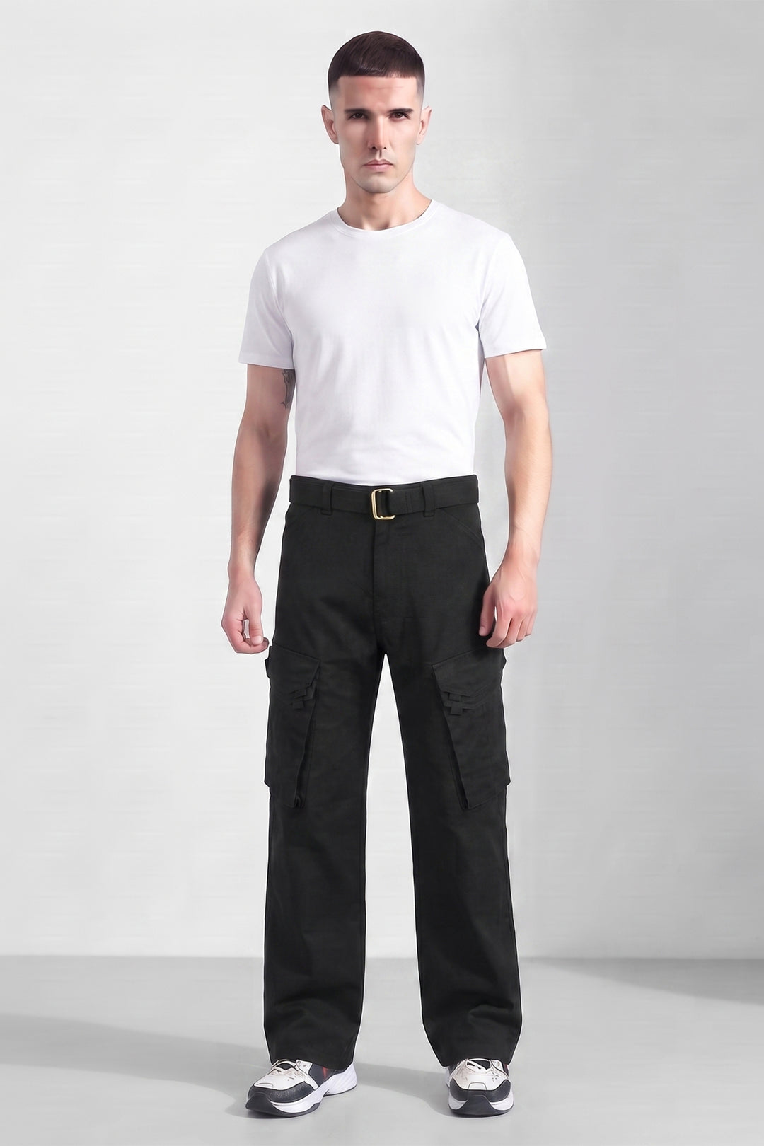 Black Cotton 6 Pocket Cargo Pant
