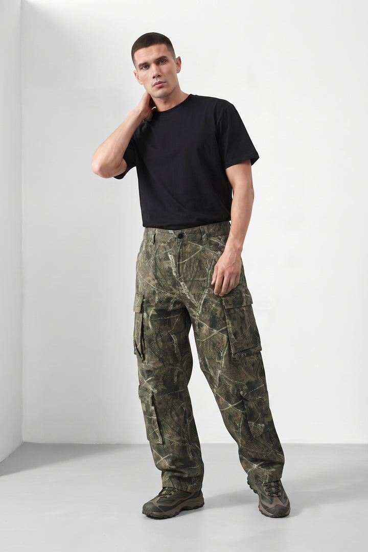 Multi 8 Pocket Military Style Camouflage Cargo Pants for Men