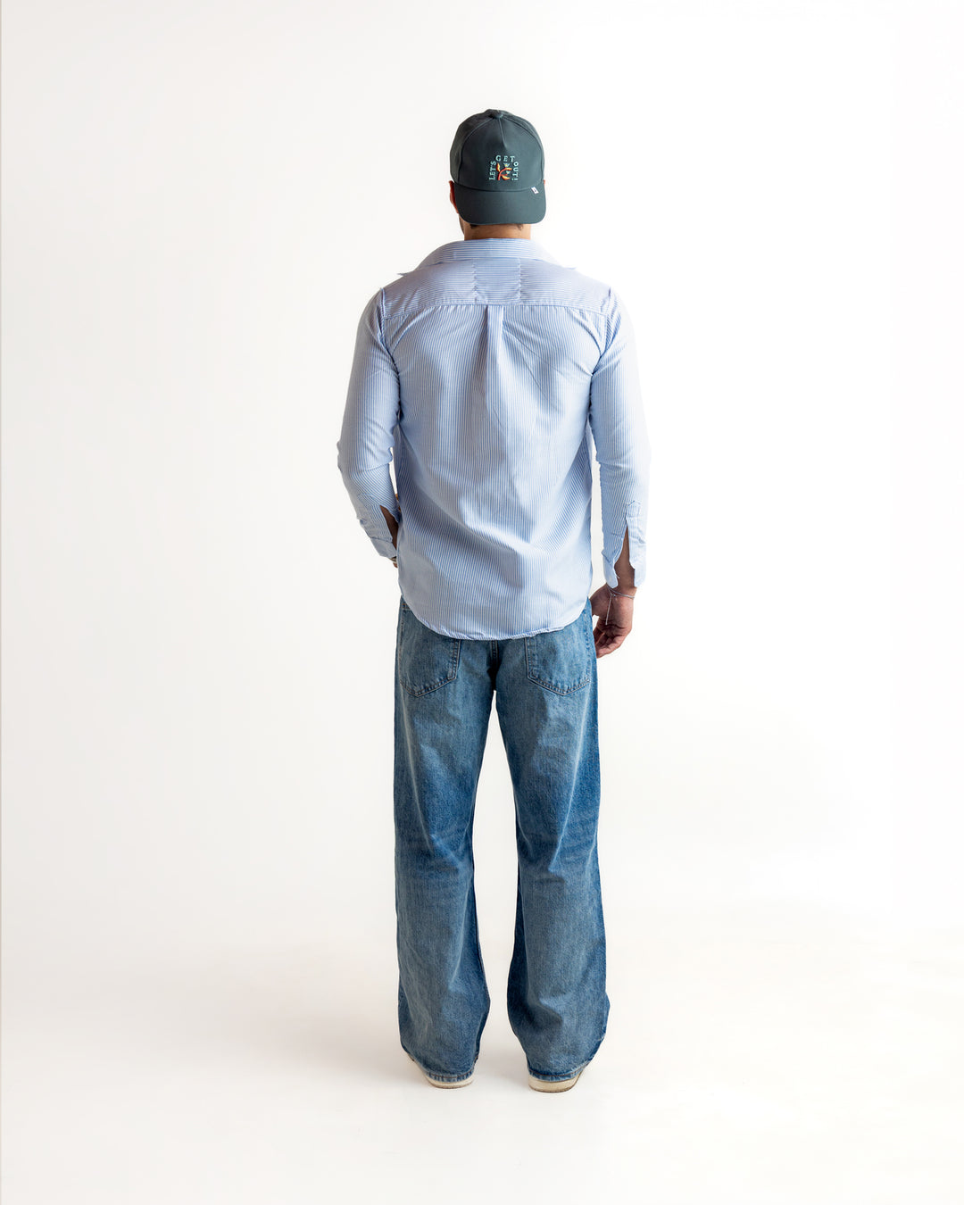 Blue Striped Full Sleeve Cotton Shirt