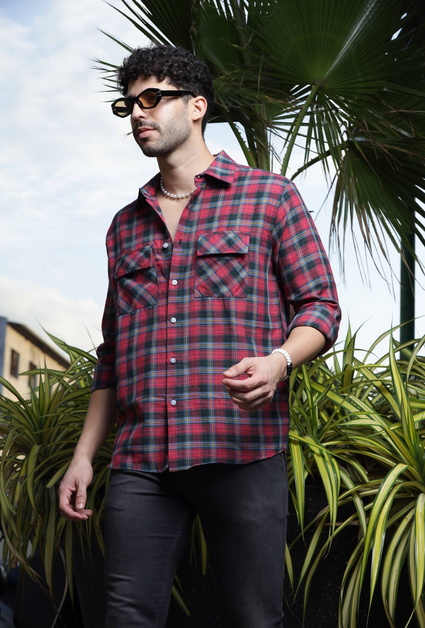 Red Check Double Pocket Shirt