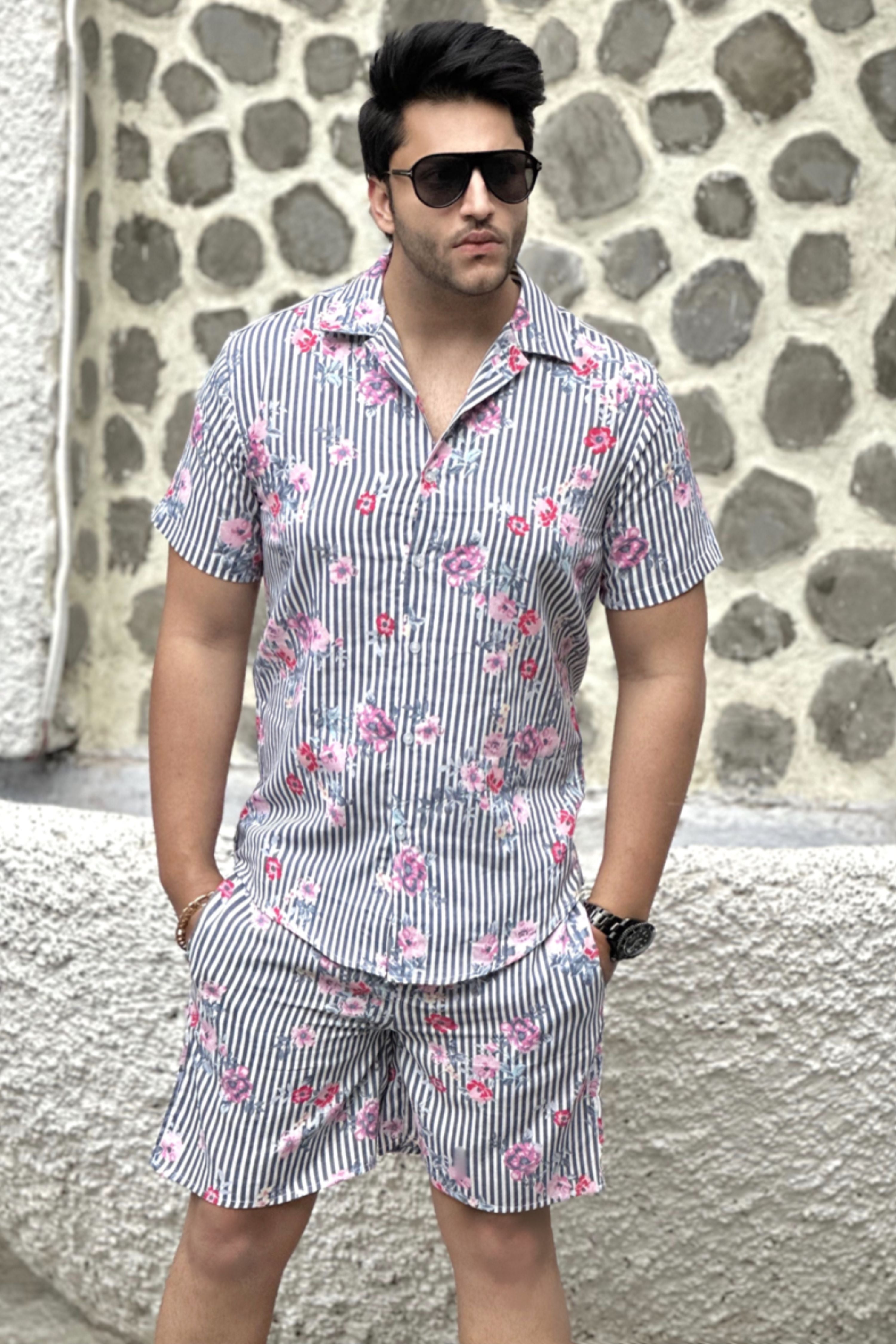 Floral Striped White Co-Ords