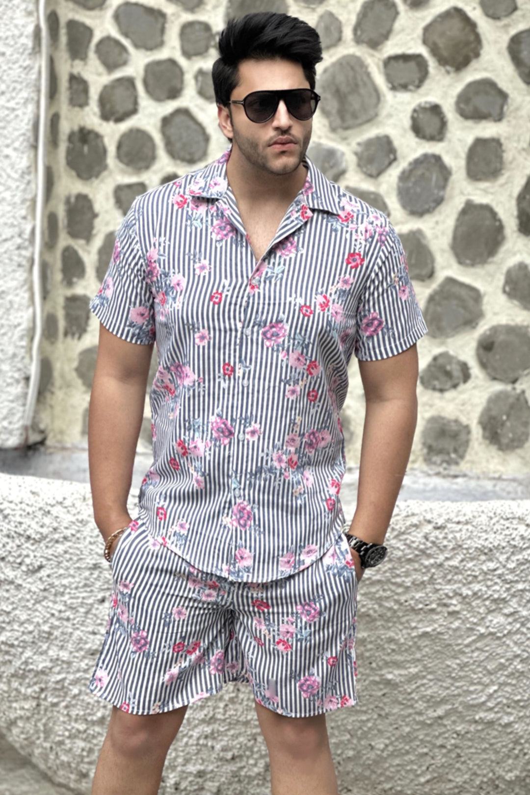 Floral Striped White Co-Ords