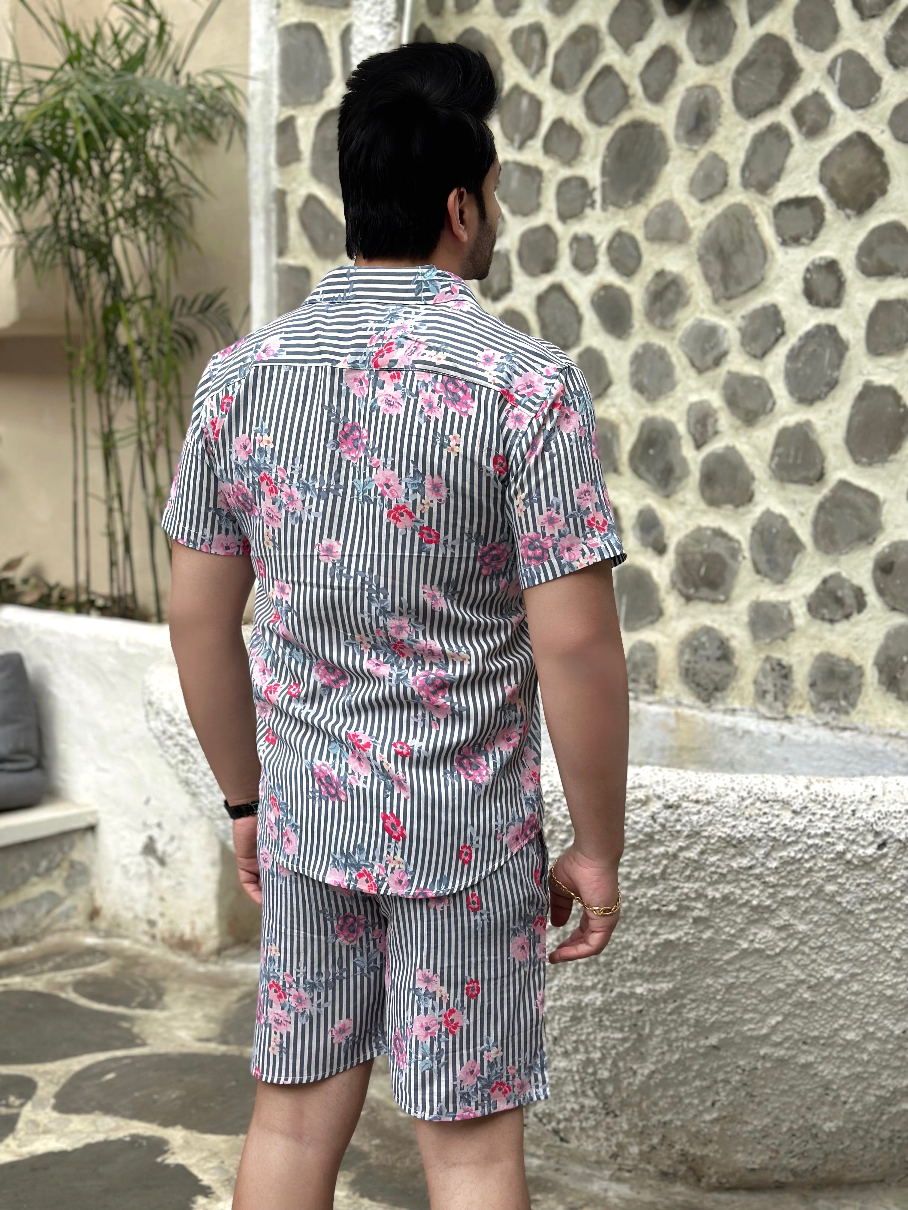 Floral Striped White Co-Ords