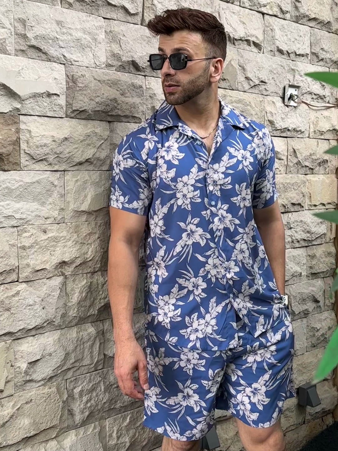 Blue Floral Rayon Co-Ords