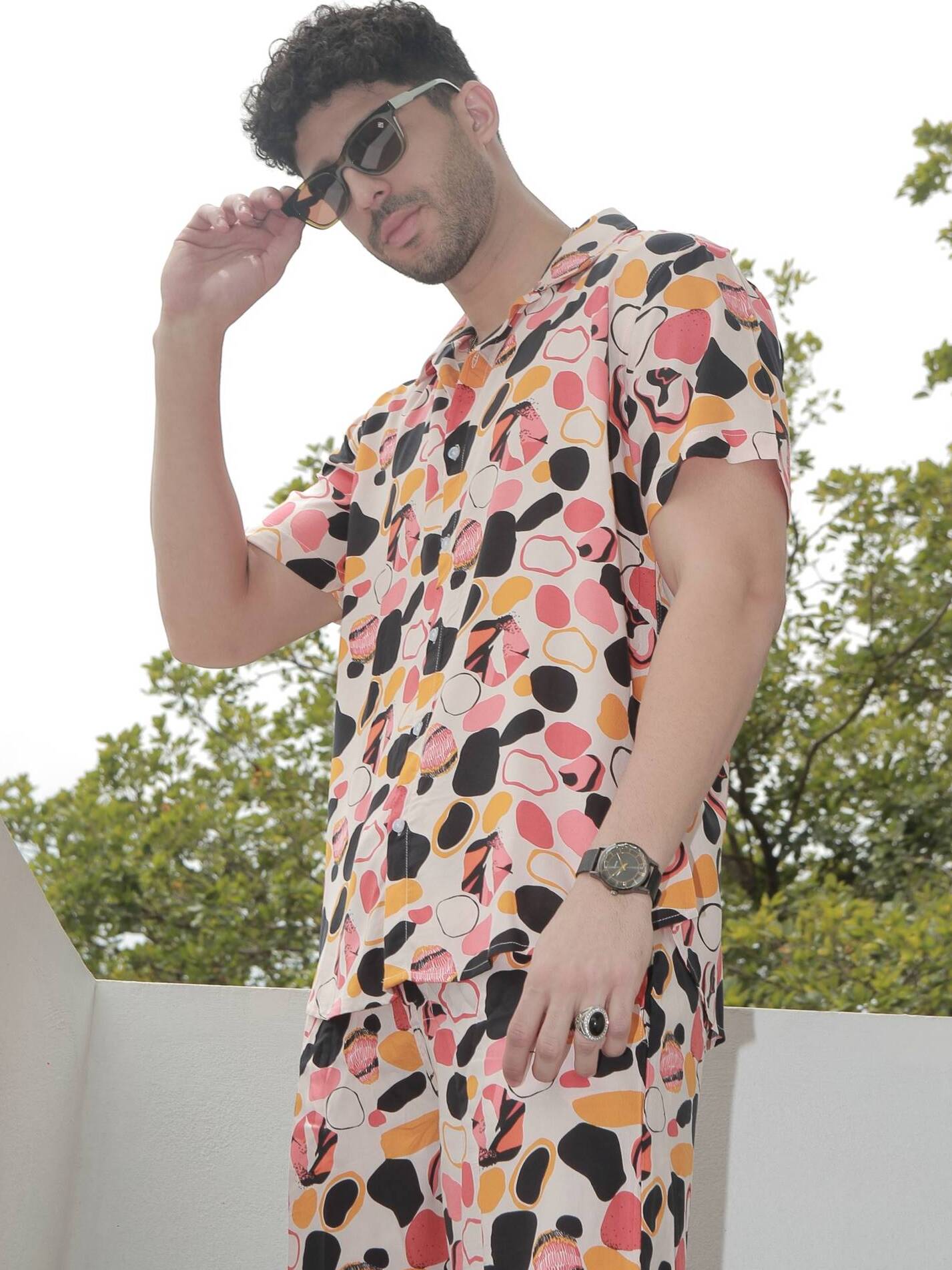 Peach "Ameba" Rayon Co-ord