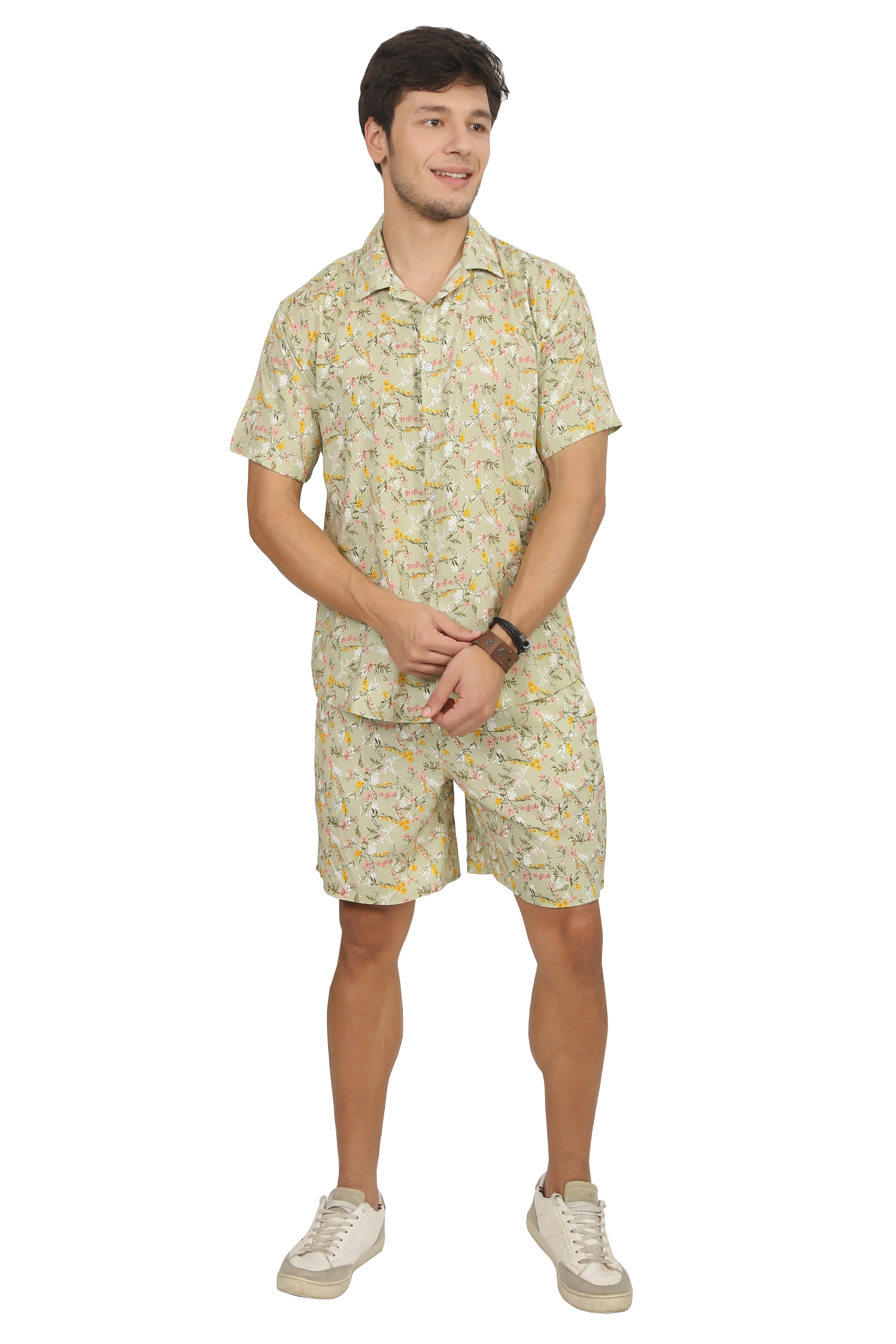 Lime Floral Rayon Co-Ord
