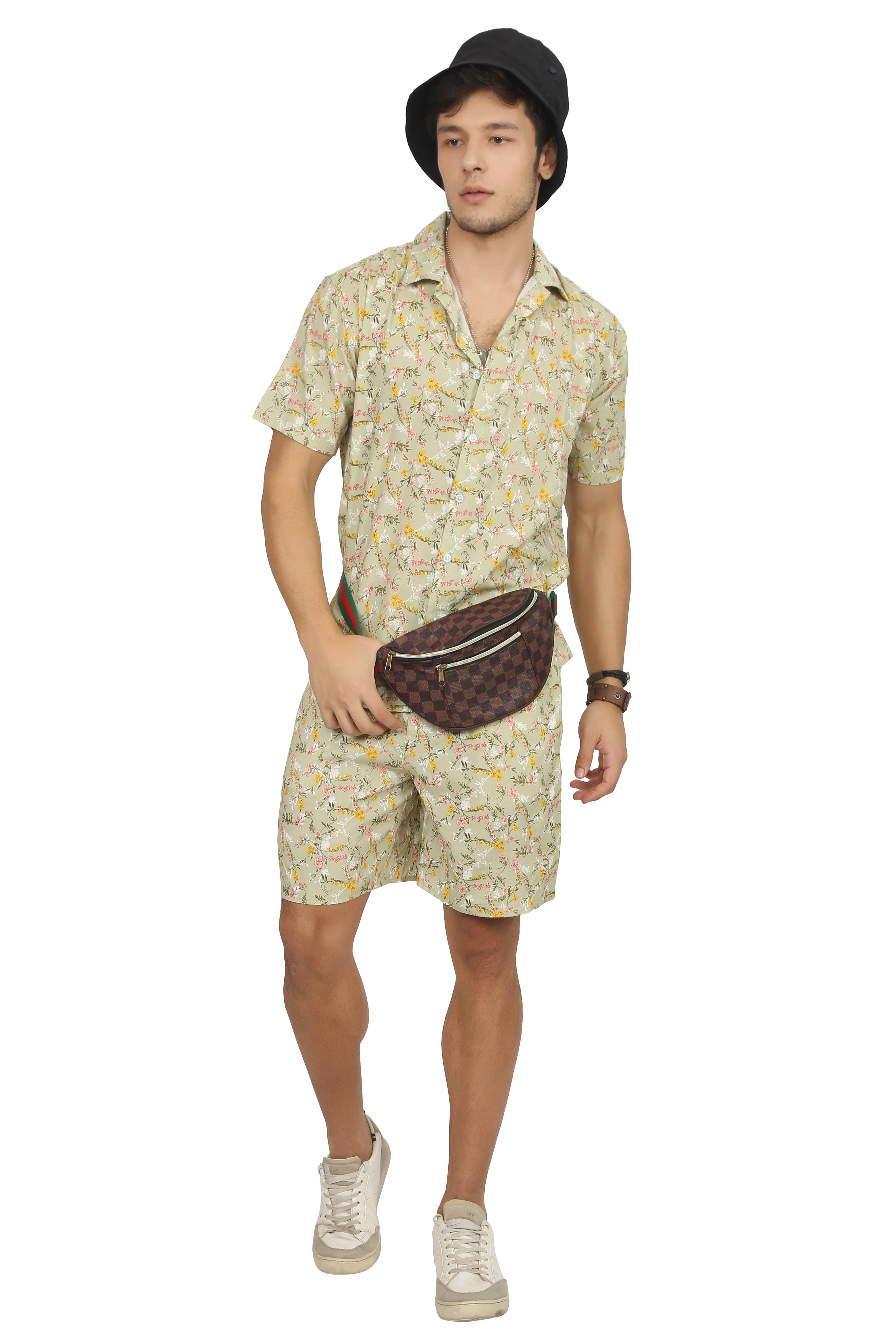 Lime Floral Rayon Co-Ord