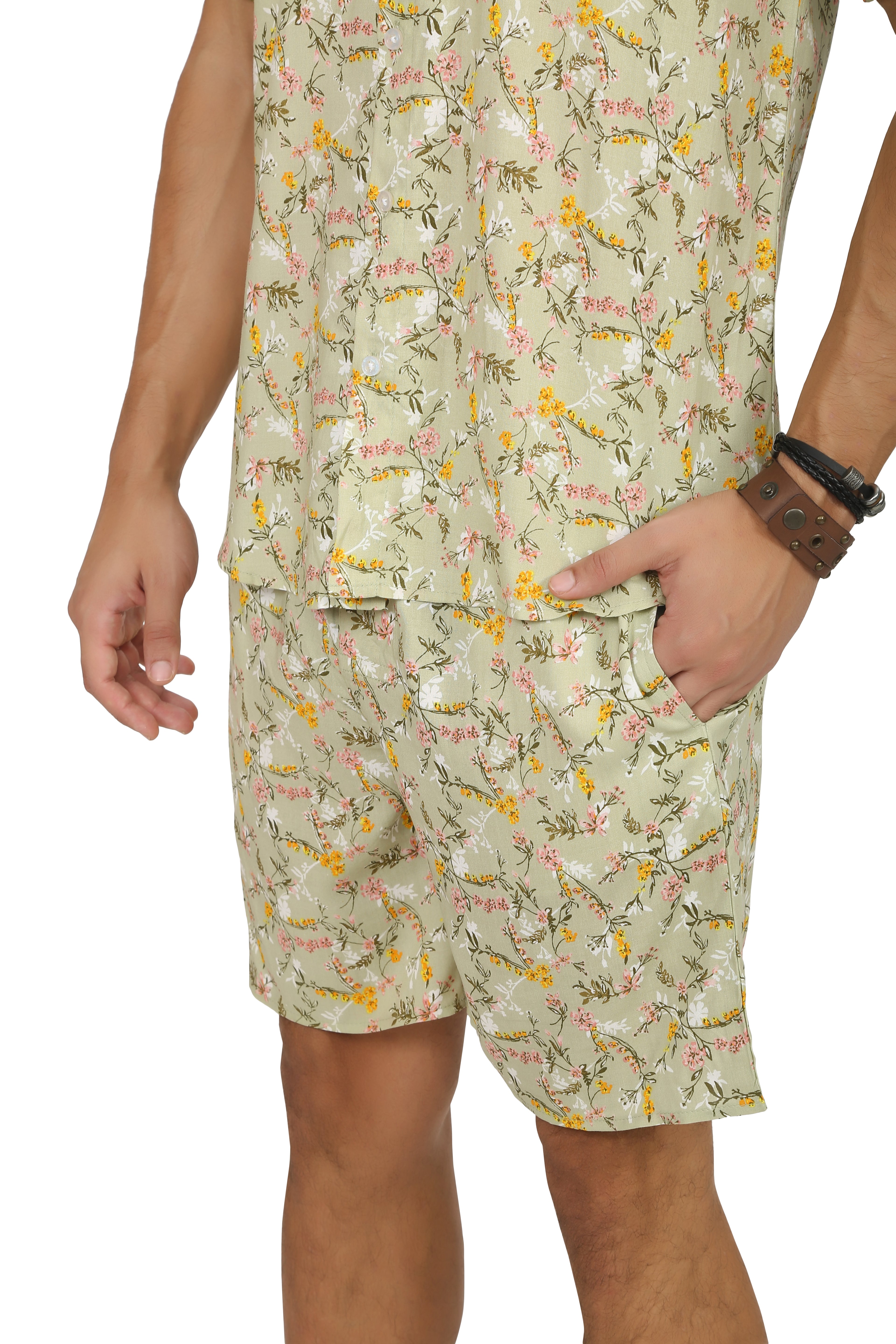 Lime Floral Rayon Co-Ord