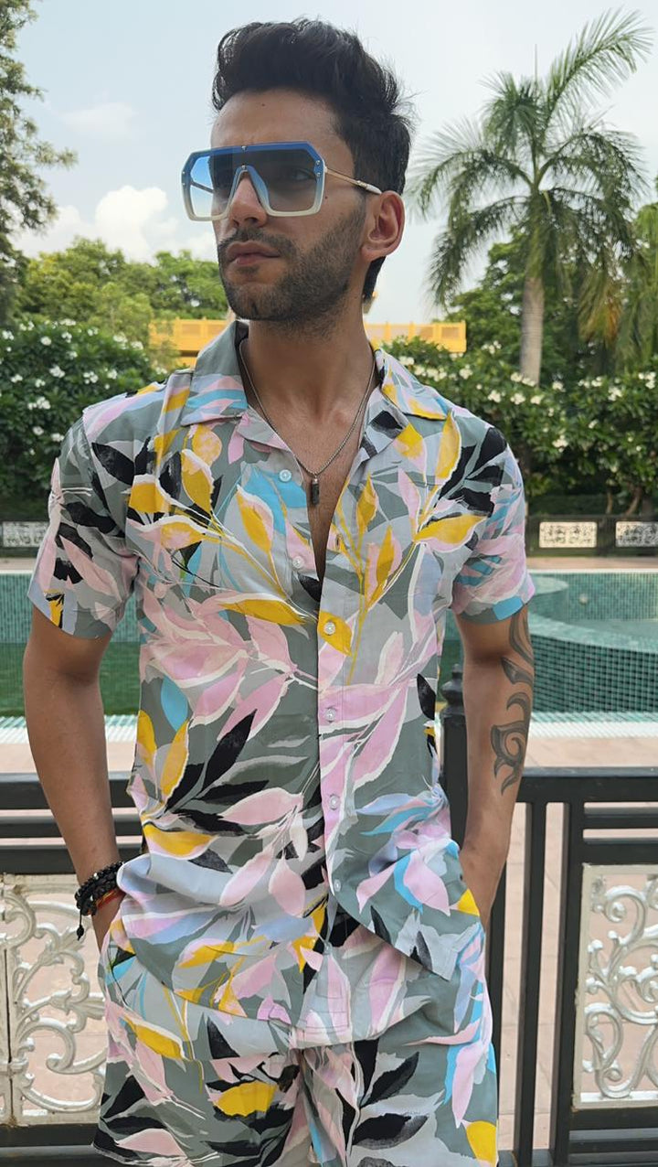 Green Floral Rayon Co-Ord