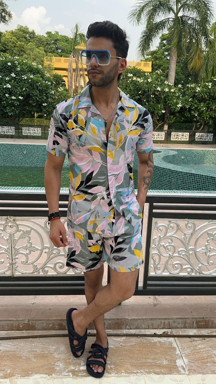 Green Floral Rayon Co-Ord